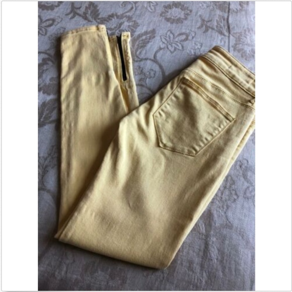 Silence + Noise Yellow Zip Leg Detail Jeans SZ 24 - Picture 3 of 6